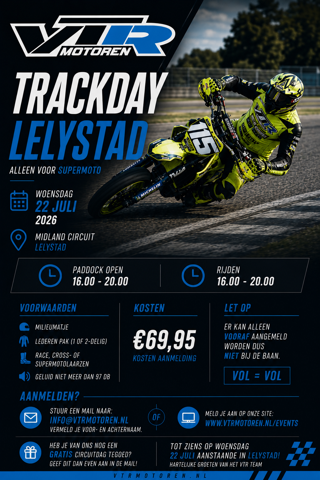 VTR Supermoto Trackday 22 juli Lelystad
